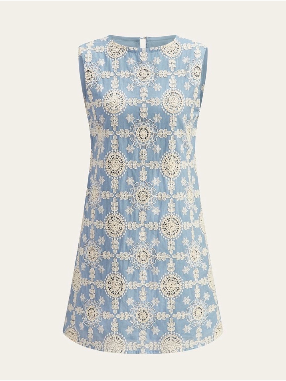 Commense Embroidered Cotton Sleeveless Dress